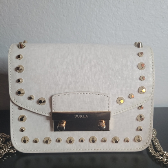 Furla Handbags - FURLA JULIA Metrolpolis SAFFIANO LEATHER STUDDED Mini Crossbody Bag